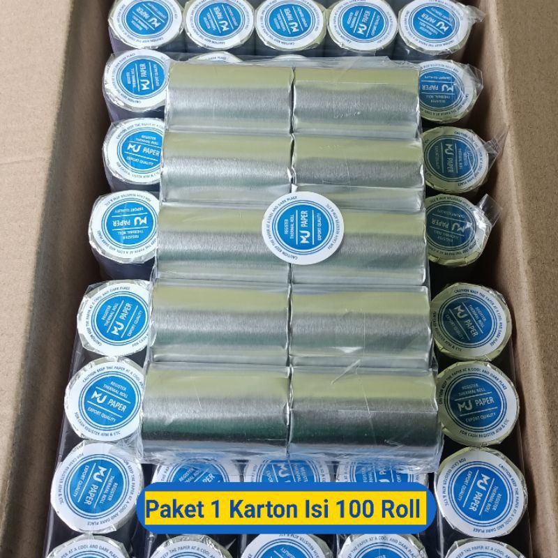 

100 ROLL KERTAS STRUK THERMAL PAPER ROLL 58MM 58X40 57X40 THERMAL EDC THERMAL PRINTER