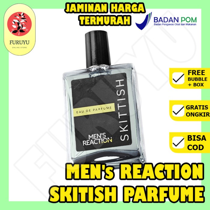 Mens Reaction Skittish EAU DEU PARFUM Tahan Lama Original Bpom