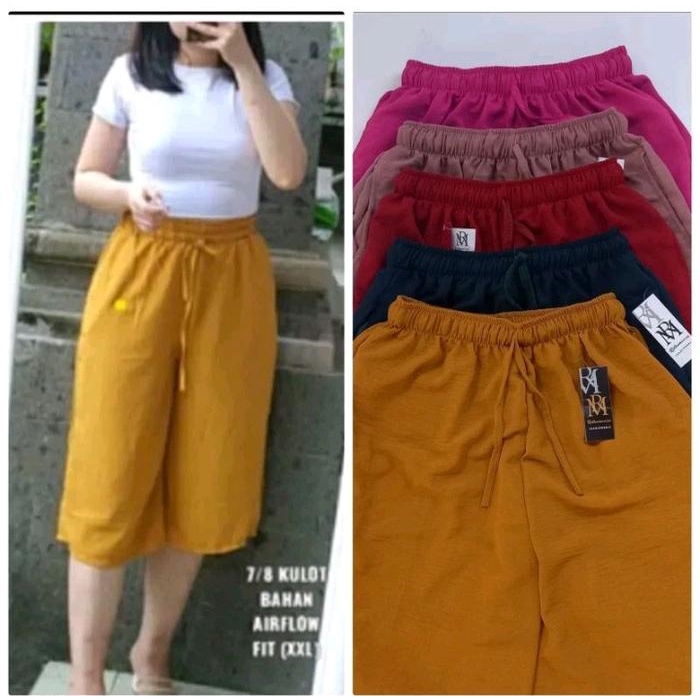 100RB DAPAT 5pcs celana kulot crincle /celana kulot 7/8 /celana pendek Nyaman