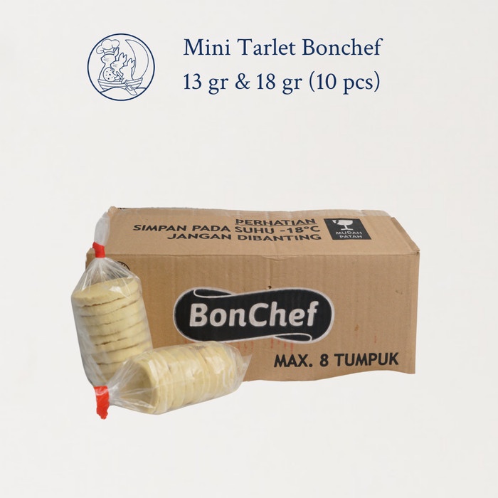 

Ready" Mini Tarlet Bonchef, Kulit Pie 13 Gram & 18 Gram (Isi 10 Pcs)