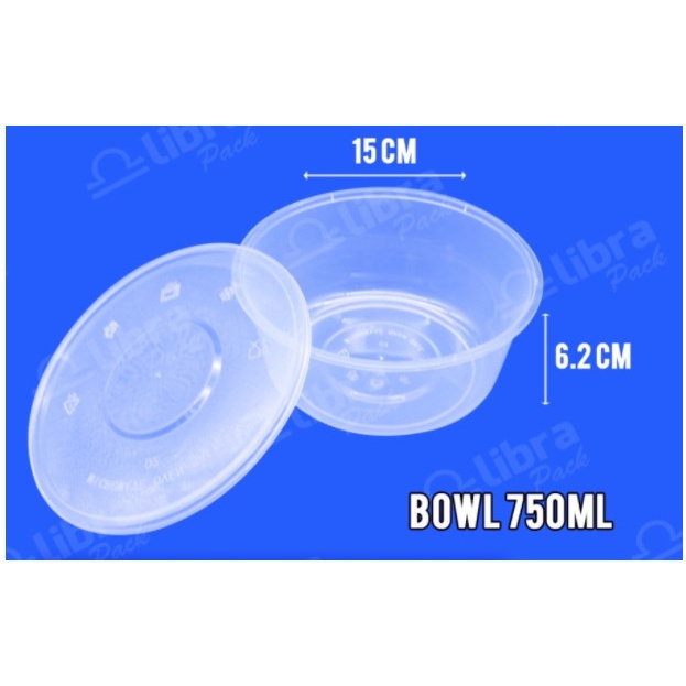 JTTOP" THINWALL BOWL 750 ML/ MANGKOK PLASTIK + TUTUP 750 ML
