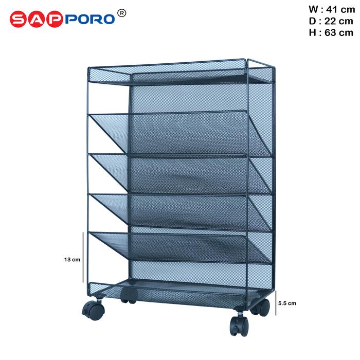 

BARANG TERLARIS SAPPORO SOTRA - Rak Dokumen Rack Majalah Document Shelf Organizer Besi