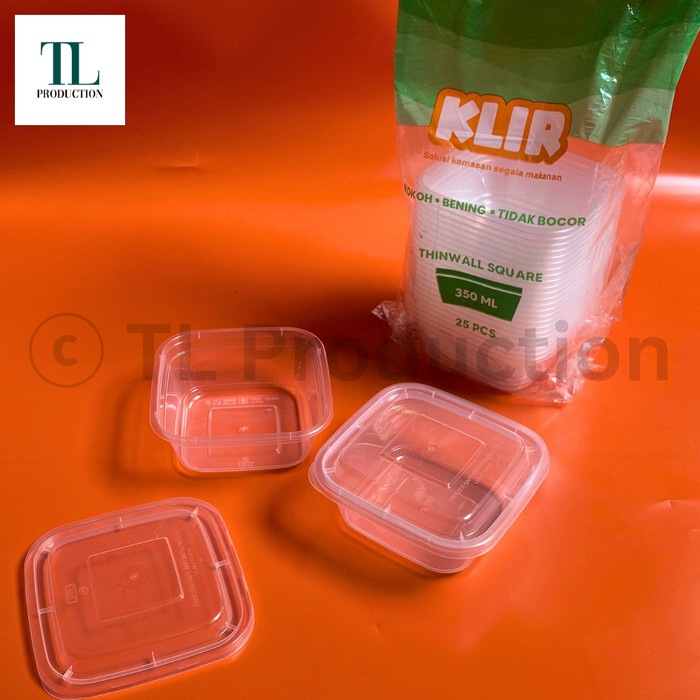 JTTOP" 25SET KLIR THINWALL SQUARE MINI 350ML / CUP DESSERT / 25PCS THINWALL KOTAK 350ML PUDING /