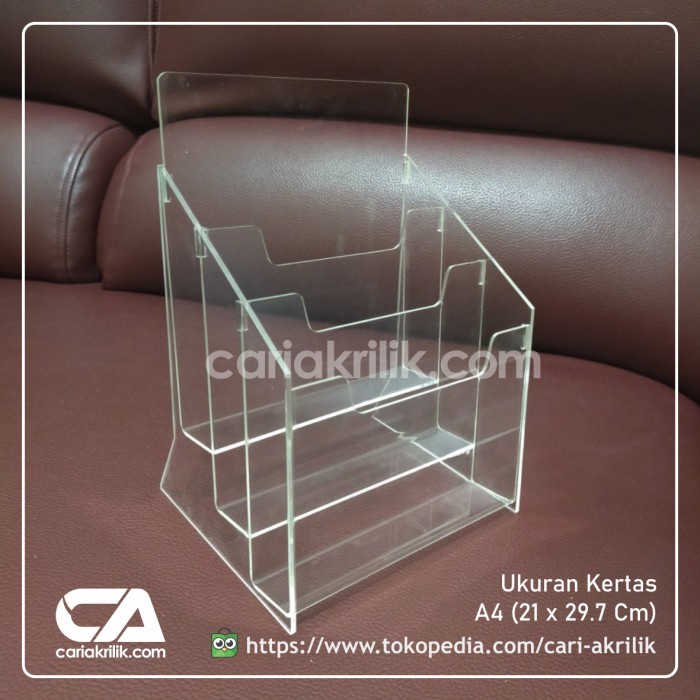 

BARANG TERLARIS Tempat Brosur Akrilik / Acrylic Flyer Holder / A4 / 21 x 29.7 Cm