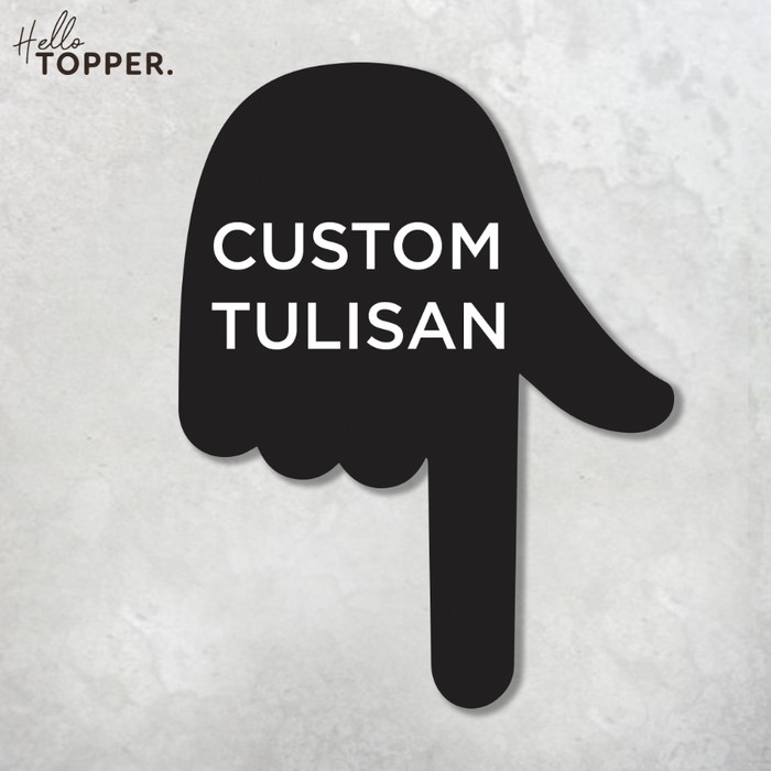 

BARANG TERLARIS Custom Tulisan Sign Akrilik Panah Tangan Penunjuk Arah Tempat UV Print Acrylic