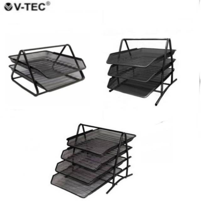 

BARANG TERLARIS DOCUMENT TRAY ORGANIZER / RAK FILE DOKUMEN BAK SURAT JARING BESI V-TEC