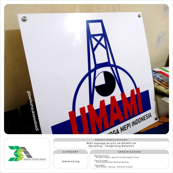 

BARANG TERLARIS wall signage acrylic 60x60cm plang logo akrilik signage logo akrilik