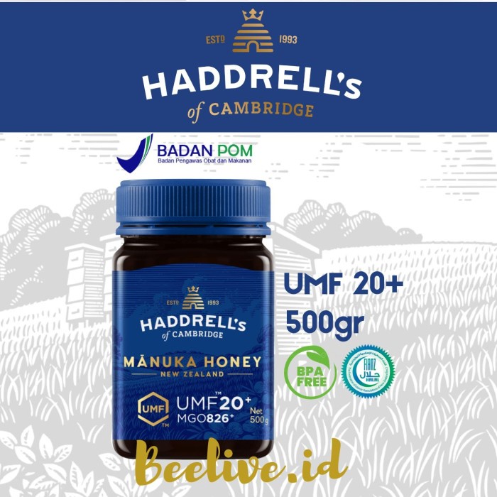 

BARANG TERLARIS Madu Haddrells Manuka Honey UMF 20+ MGO 850+ 500gr