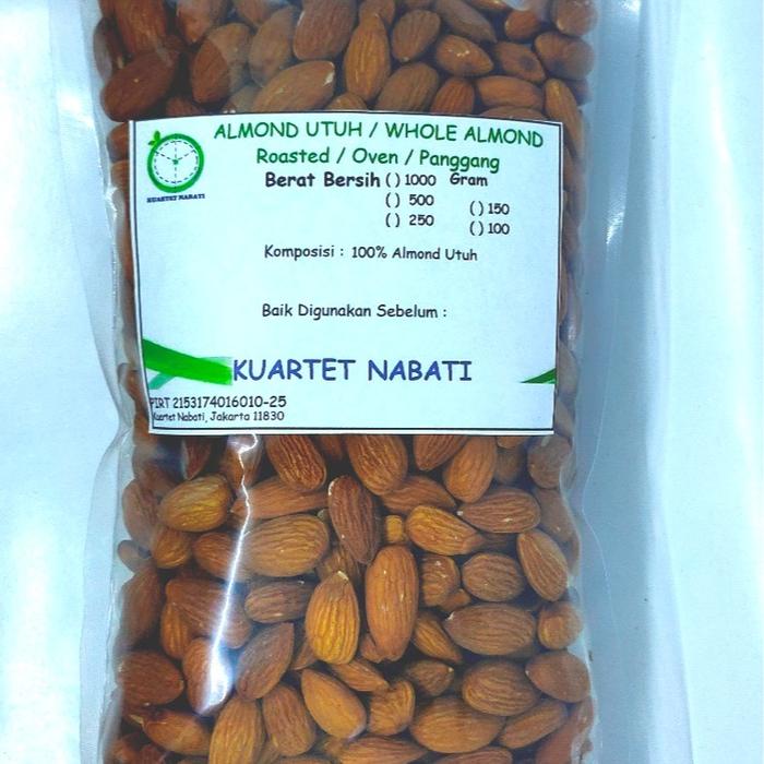 

1000gr Roasted Almond Premium - Kacang Almond Panggang Kupas - Oven - Matang - Size Besar 27-30 Rasa