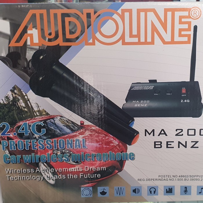 Mic wireless AudioLine MA 200 Benz 2.4G buat karaoke di mobil