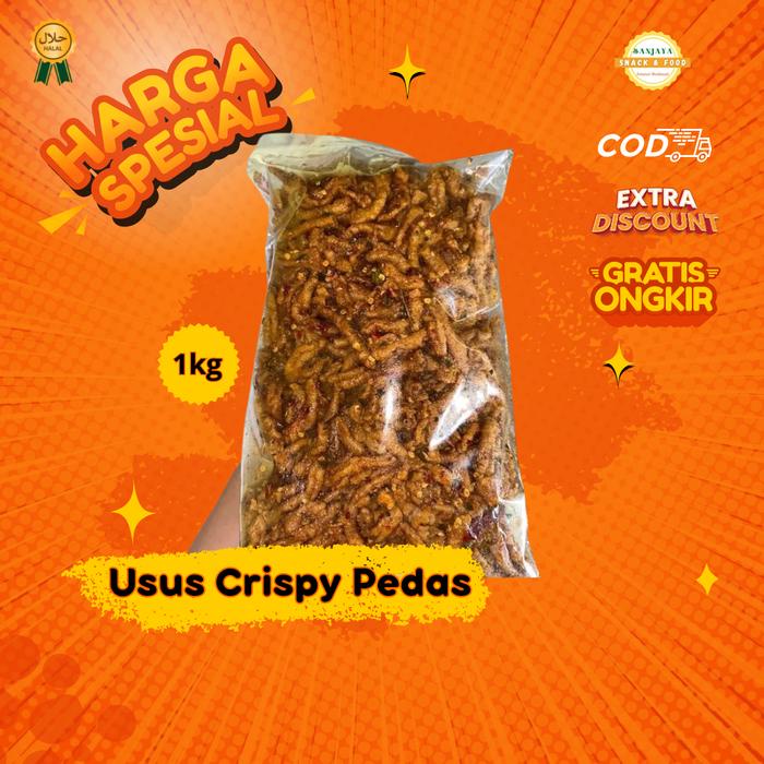 

Keripik Usus Ayam Crispy Kriuk Gurih Sanjaya 1kg Pedas Asin Food Snacks Kripik Cemilan