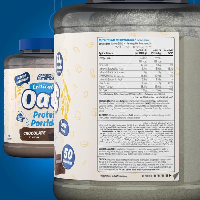 

Viral Applied Nutrition Critical Oats Protein Porridge 3Kg 50 Servings Cod