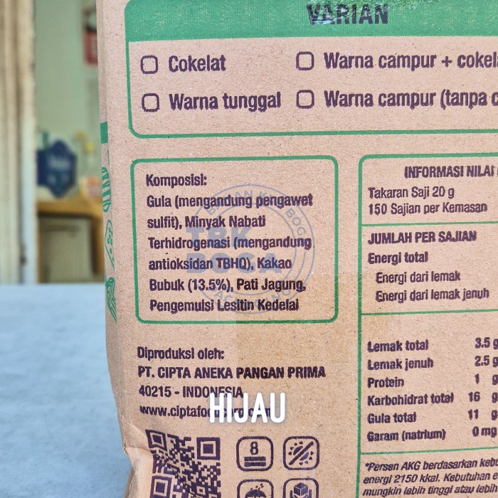 

Viral Meses Innova ( Hijau, Biru / 3 Kg ) Coklat Butir Dark Inova Ceres Packing Aman