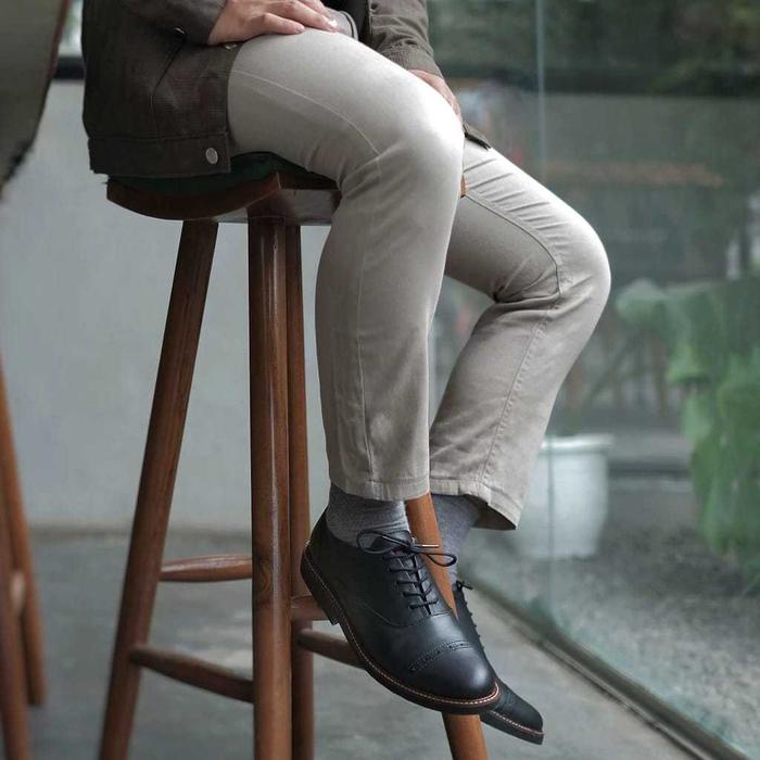 Promo Oxford Black - No 43 44 45 46 47 48 / Sepatu Pantofel Ukuran Jumbo Big Size / Sepatu Formal