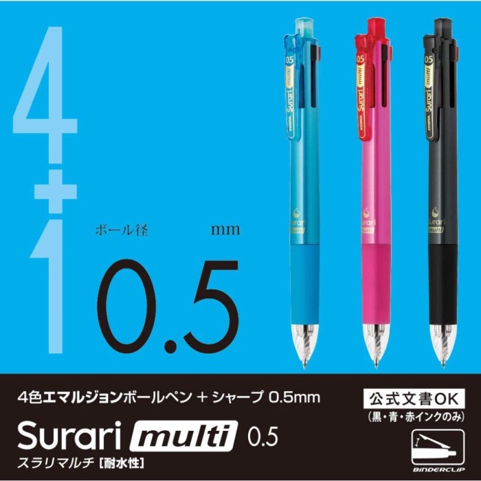 

Sale Terbatas Zebra Surari Multi 0.5 Mm 4 Color Emulsion Ballpen + Mechanical Pencil