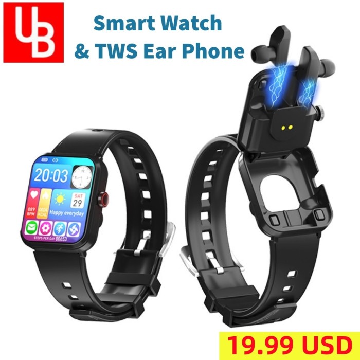 Smartwatch TWS Earbuds Bluetooth Earphone 2 in 1 Smart Watch For Men