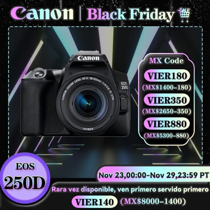 Canon EOS 250D Rebel SL3 200D II APS-C DSLR Digital Camera