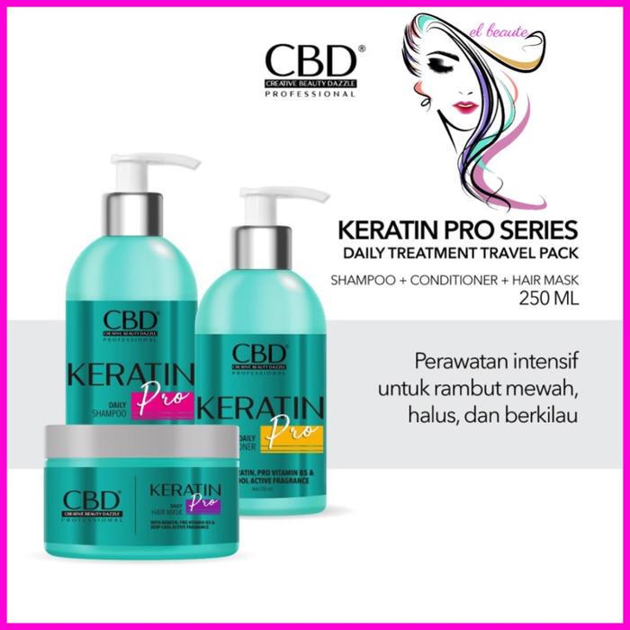 CBD Keratin Pro Paket 3 in 1 Hair Mask + Shampoo + Conditioner 250ml