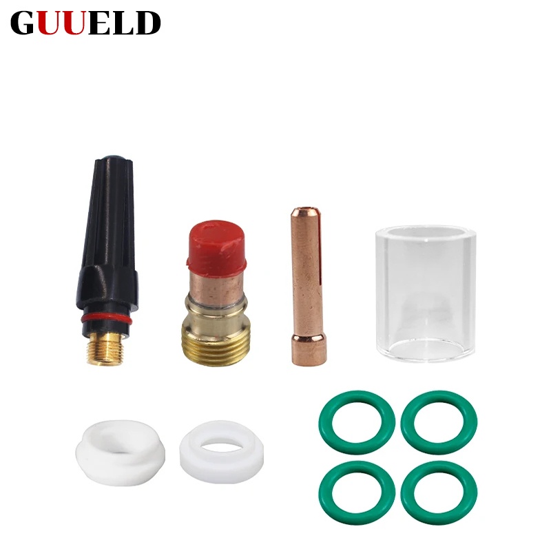 10Pcs TIG Welding Torch Kit TIG Welding Stubby Gas Lens #10 Pyrex Cup Kit For WP-17/18/26 3/32" Weld