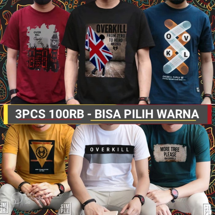 KAOS DISTRO PRIA WANITA PREMIUM - KAOS 100 3 PCS - PAKET USAHA - ARTIC