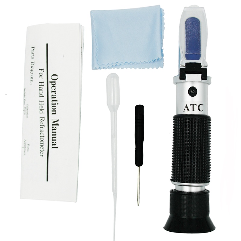 Hand Held 45-82% Sugar Honey Minimum Division 0.5%Brix Content Fruit Juice Liquids ATC Refractometer