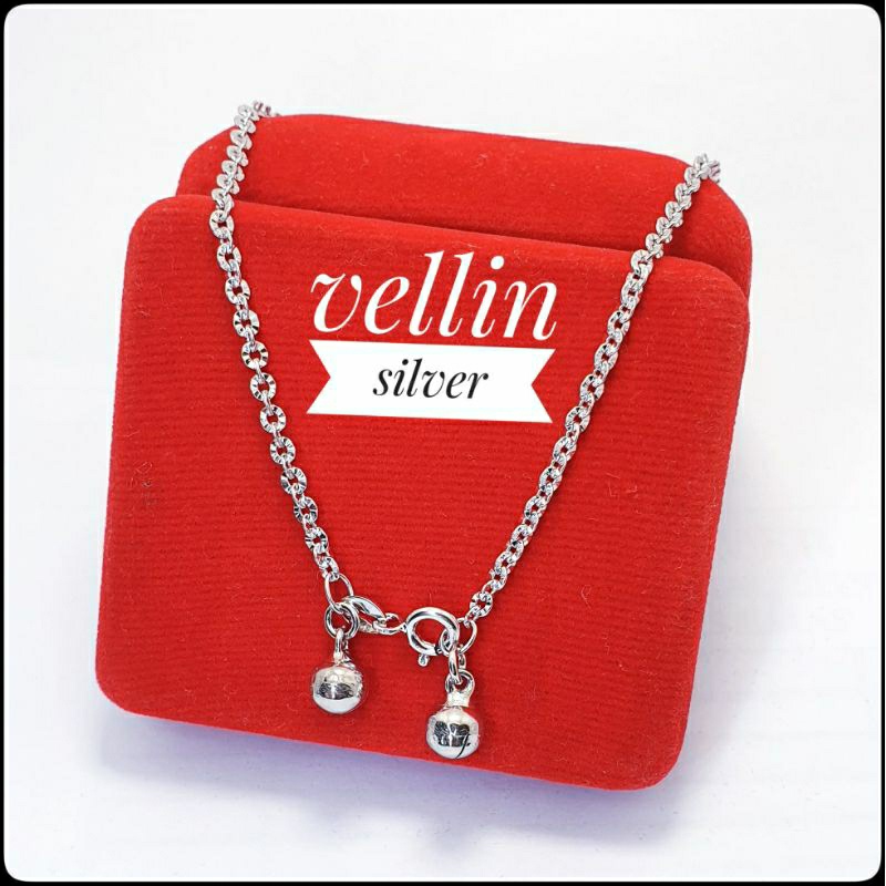 GELANG KAKI PERAK SILVER 925 LAPIS EMAS PUTIH / PERHIASAN GELANG KAKI NORI UKIR PERAK 925 ASLI