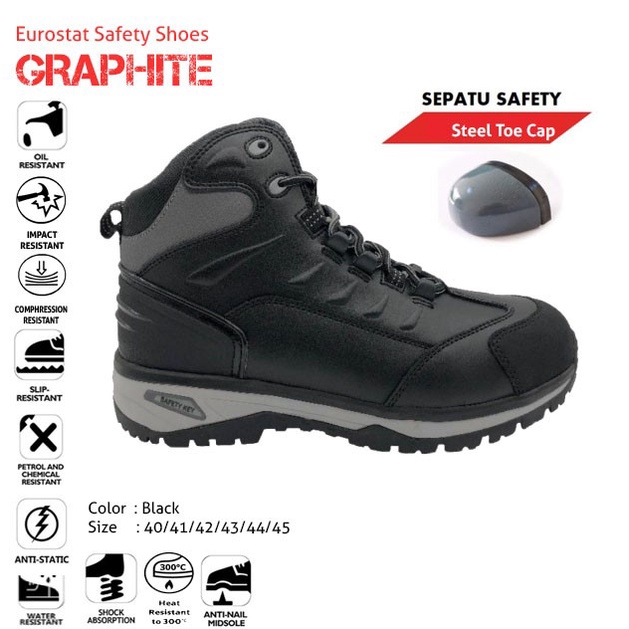 Safety Shoes Eurostat Graphite Antistatic Watersplash & Heat Resistant