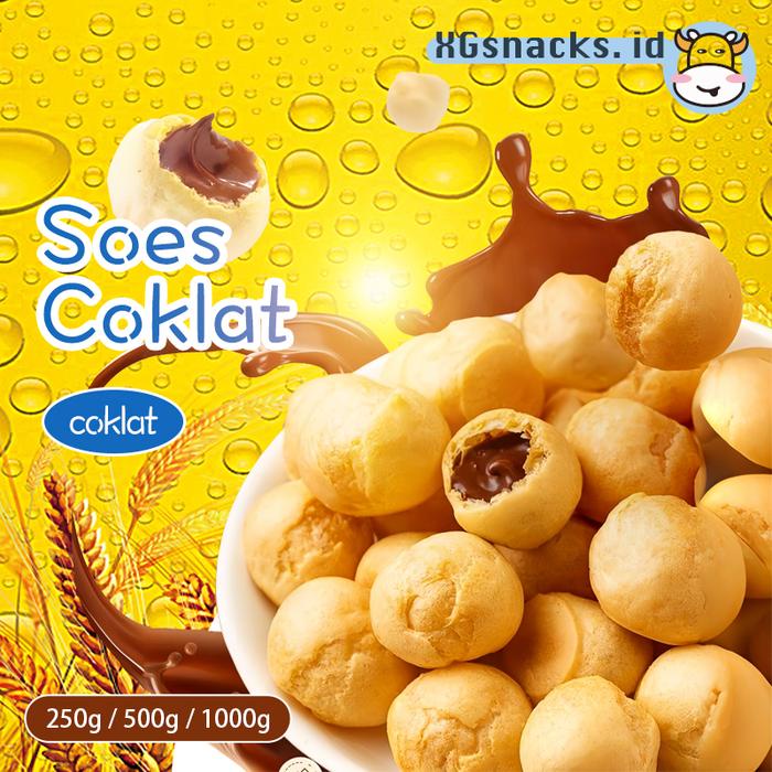 

Soes Coklat Cokelat/strawberry/ 500g/1kg /Update kemasan / merek /Malona/ mix rasa/halal Kue Sus