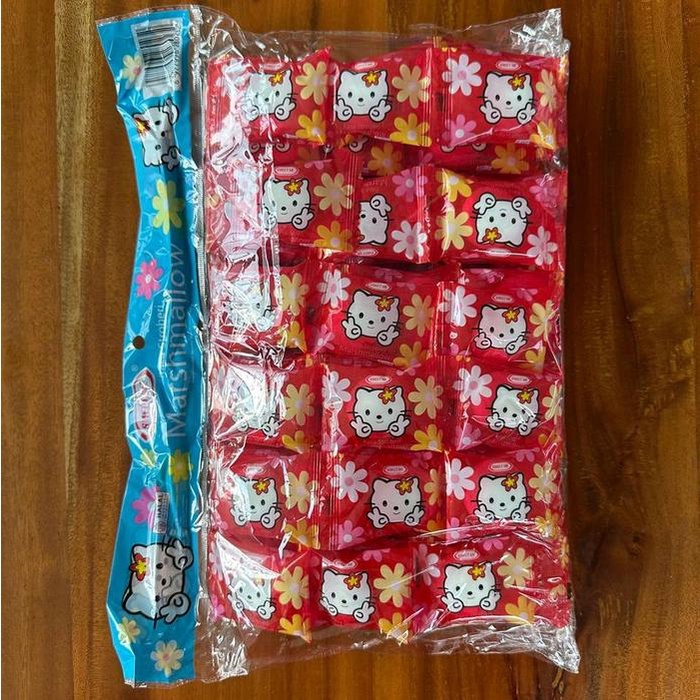 

Mashmallow Karakter Hello Kitty dikirim random isi 72 pcs rasa buah buahan