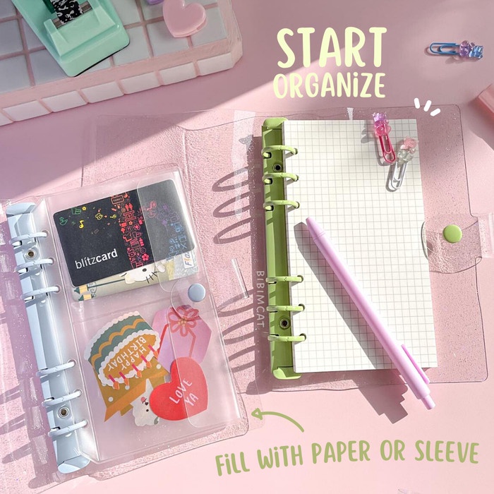 

[tmr] - (A6 Size) Binder PVC Jelly Cover Case 6 Ring Warna