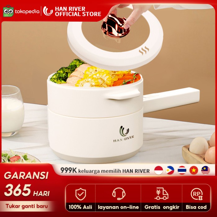 Han River Panci Listrik 1.5L Kompor Listrik Pintar Pelajar/Asrama