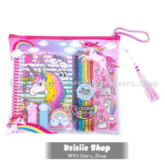 

Alat Tulis Anak karakter Unicorn Set / Alat tulis unicorn New Original Kode 1081
