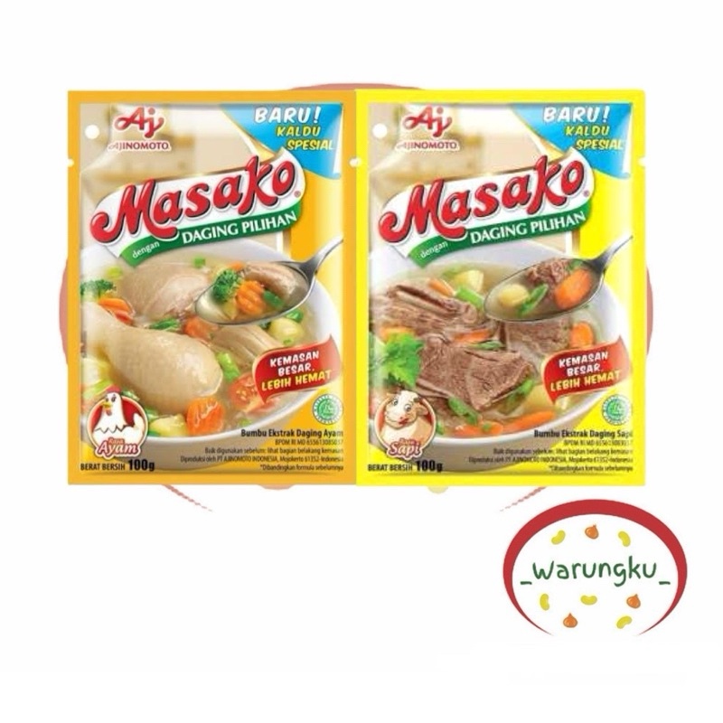 

HJE MASAKO 100gr Rasa Ayam Sapi Kaldu Penyedap