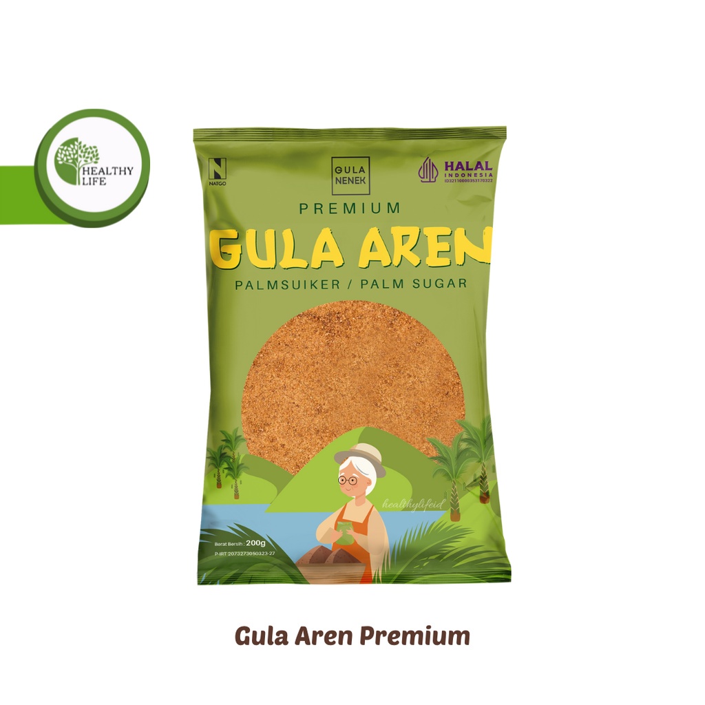 

HJE Natgo - Gula Nenek - Gula Aren Bubuk Palm Sugar / Gula Kelapa Bubuk Coconut Sugar 200gr
