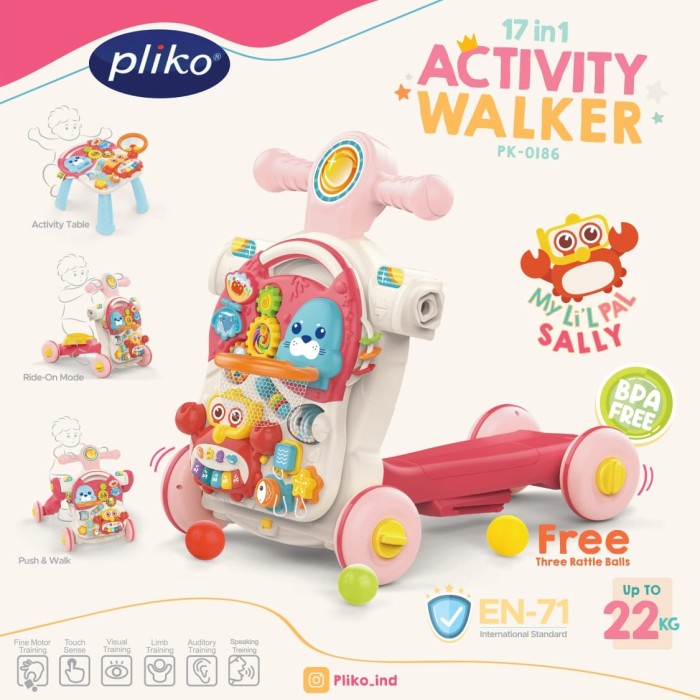Pliko Baby Activity Push Walker Alat Bantu Jalan Bayi