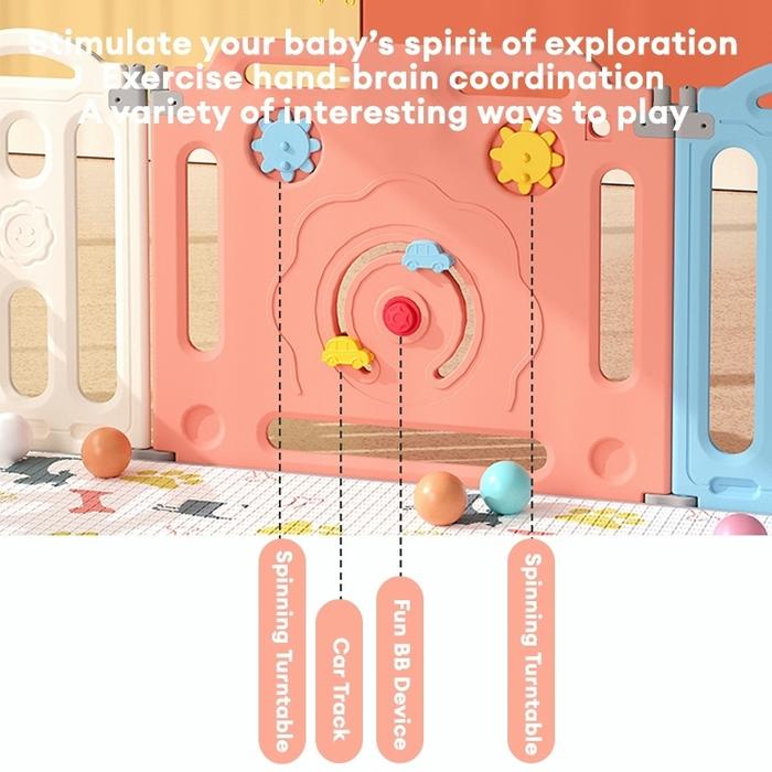 CODBliss Baby Playpen pagar bayi Pagar permainan plastik melipat Pagar anak tempat bermain bola