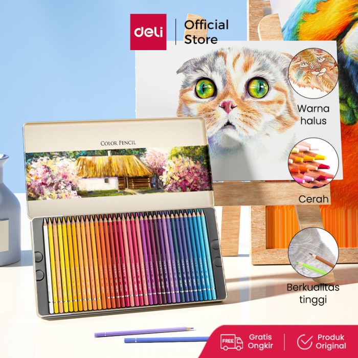 

Deli High-grade Oil Pencil Color Pensil Warna Minyak 48/72 Warna 6567