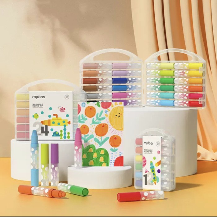 

Mideer Washable Round Tip Marker Spidol Anak Drawing Menggambar