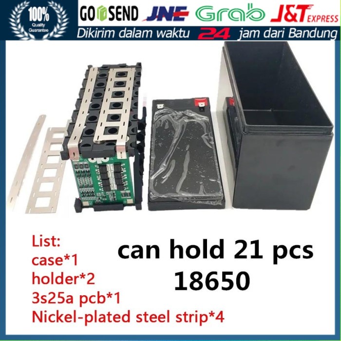 Ready Jt Box Aki Rakitan Baterai Li-Ion 18650 Diy 12V Bms 3S Plus Baterai