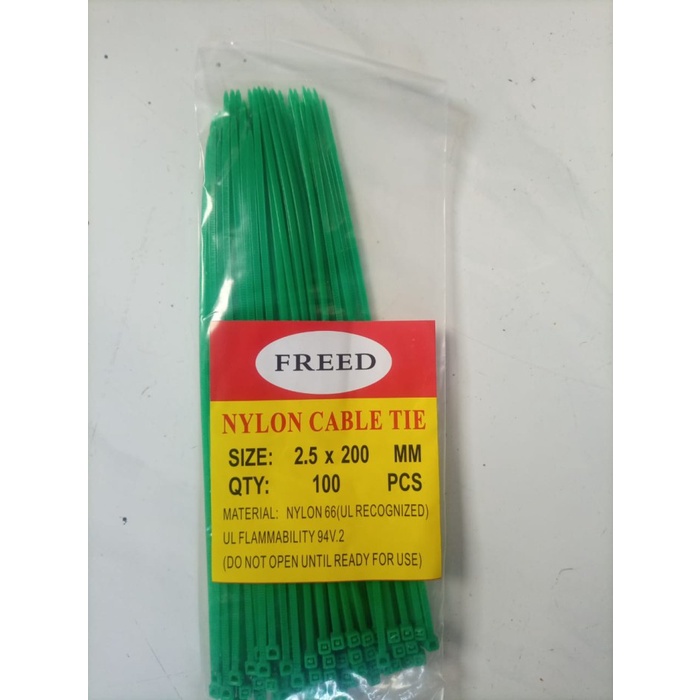 

kabel tis hijau panjang 20 cm nylon cable tie ties ikat ecer 200 mm