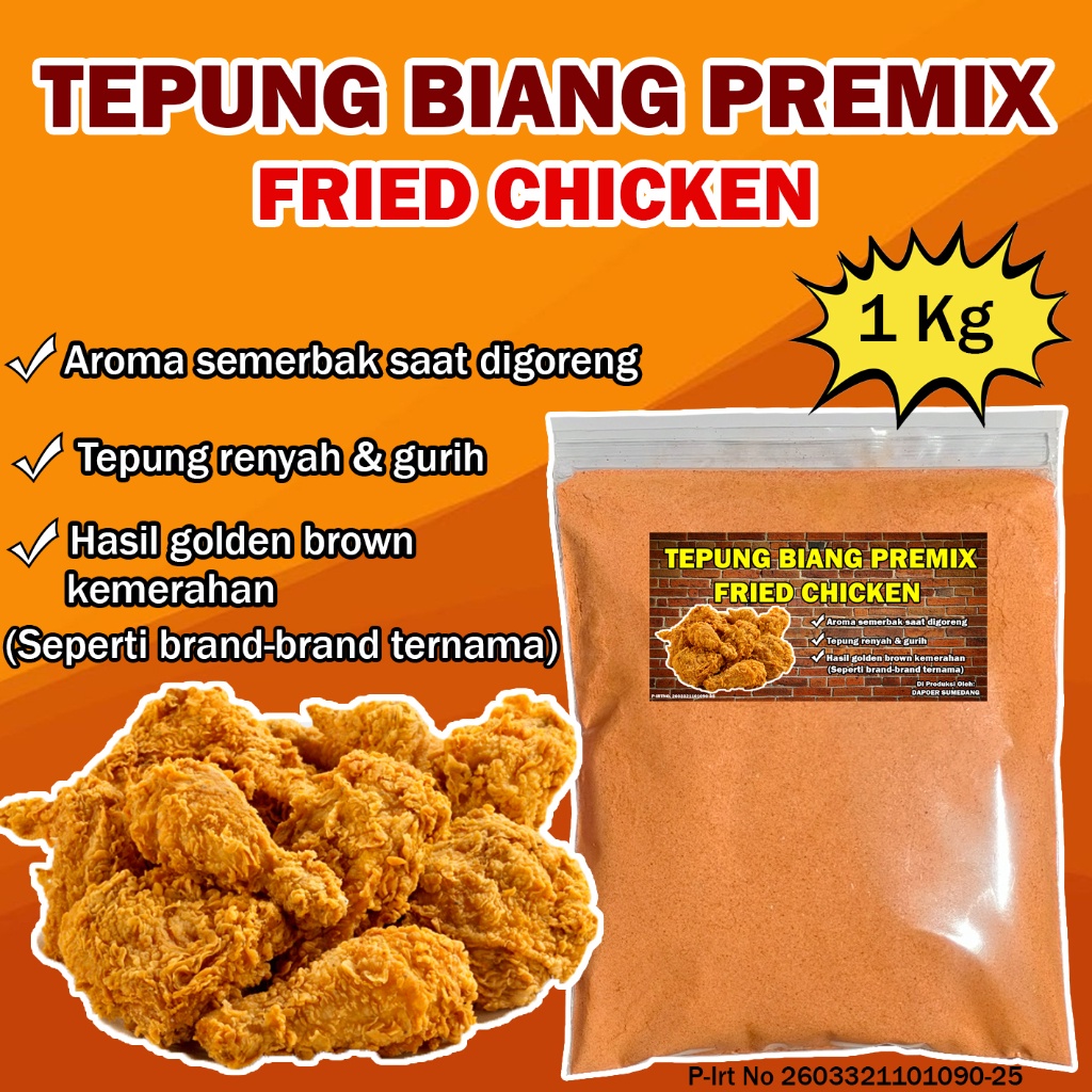 

HJE TEPUNG BIANG FRIED CHICKEN/BUMBU INTI PREMIX AYAM GORENG/MARINASI 1KG