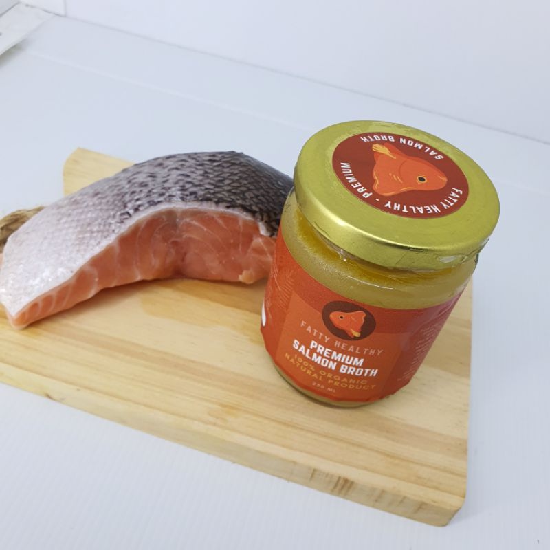 

HJE [READY HALAL MUI&PIRT] Premium Salmon Broth FATTY HEALTHY Kaldu Salmon MPASI Kaldu Kepala Salmon