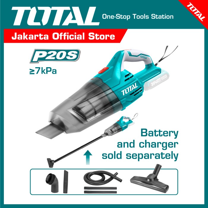 TOTAL Cordless vacuum cleaner TVLI2001 - Vacuum cleaner 20V (unit only)