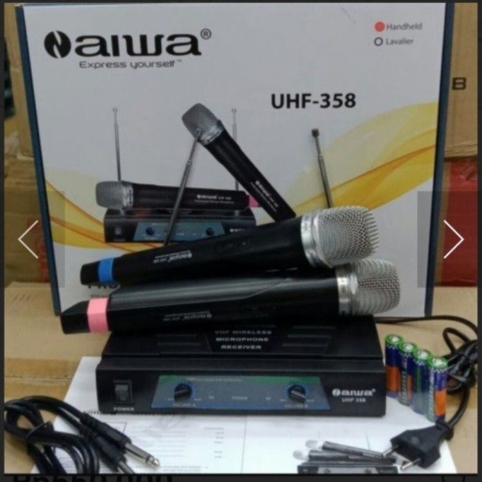 Mic Wireless N Aiwa UHF 358 Original Naiwa 358 Microphone Wireless
