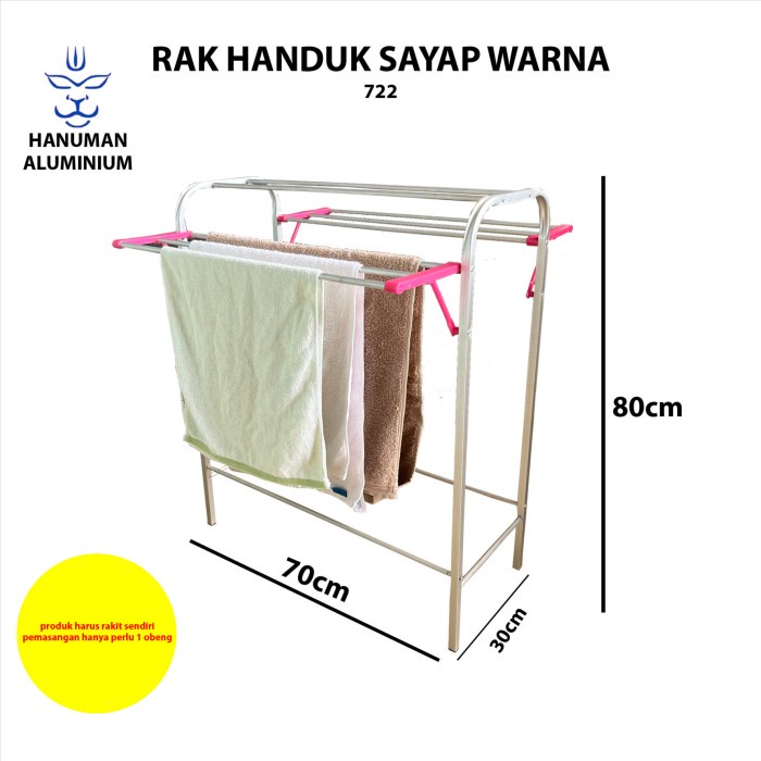 YiY- Jemuran Handuk Aluminium / Jemuran Handuk Aluminium Sayap Warna