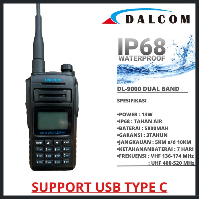 HT DALCOM JAPAN DL-9000 DUAL BAND IP68 WATERPROOF