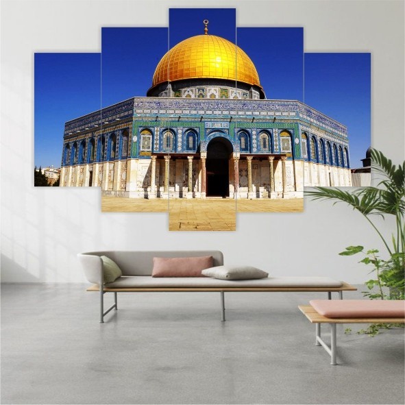 Baru Hiasan Dinding - Ka'Bah-Masjid Nabawi-Masjidil Aqsa-Kubah Shakhrah