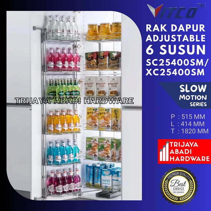 PROMO Vitco Rak Dapur 6 Susun XC / SC 25400 SM Adjustable Stainless Chrome