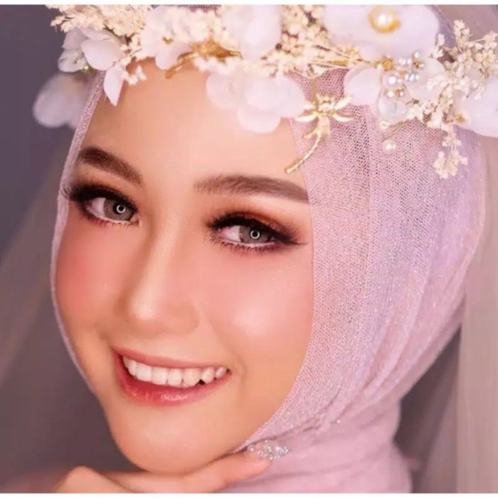 DRAPERY MAHKOTA BUNGA PUTIH- HEAD PIECE HIASAN HIJAB / KEPALA / ELEGAN