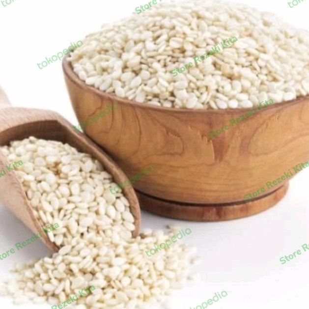 

SALE !!! BIJI WIJIN PUTIH 1 KG WIJIN PUTIH WHITE SESAME 1000 GRAM READYY